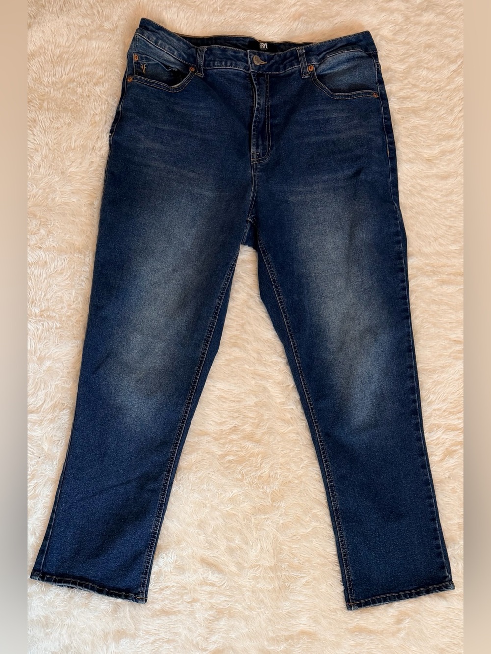 FRYE Women's High-Rise Straight Leg Jeans - Size 12/31 Dark Wash